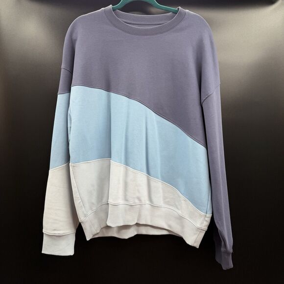 EUC Topman Men's Co-Ord Color Block Sweatshirt Blue Size L - Picture 1 of 8